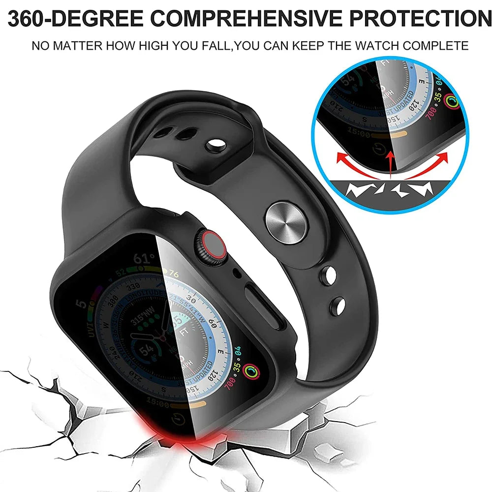 Privacy Glass+Case For Apple Watch 10 46mm 42mm Tempered Anti-Peeping Screen Protector Cover For iWatch series 10 Accessorie